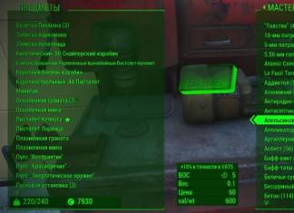Cheat für Waffen in Fallout.  ID-Elemente.  Befehl zum Empfangen von Gegenständen